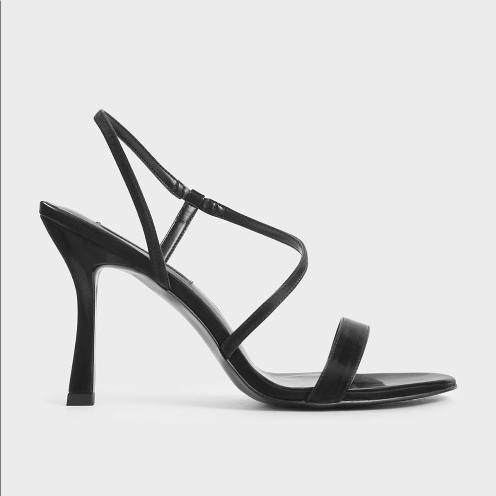 Charles & Keith Asymmetric Strap Heeled Sandals